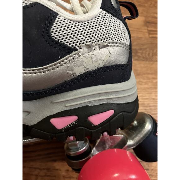Skechers Sport 4 Wheelers Roller Skates Navy/Pink Women’s Size 6. NIB + Guards - Picture 5 of 8